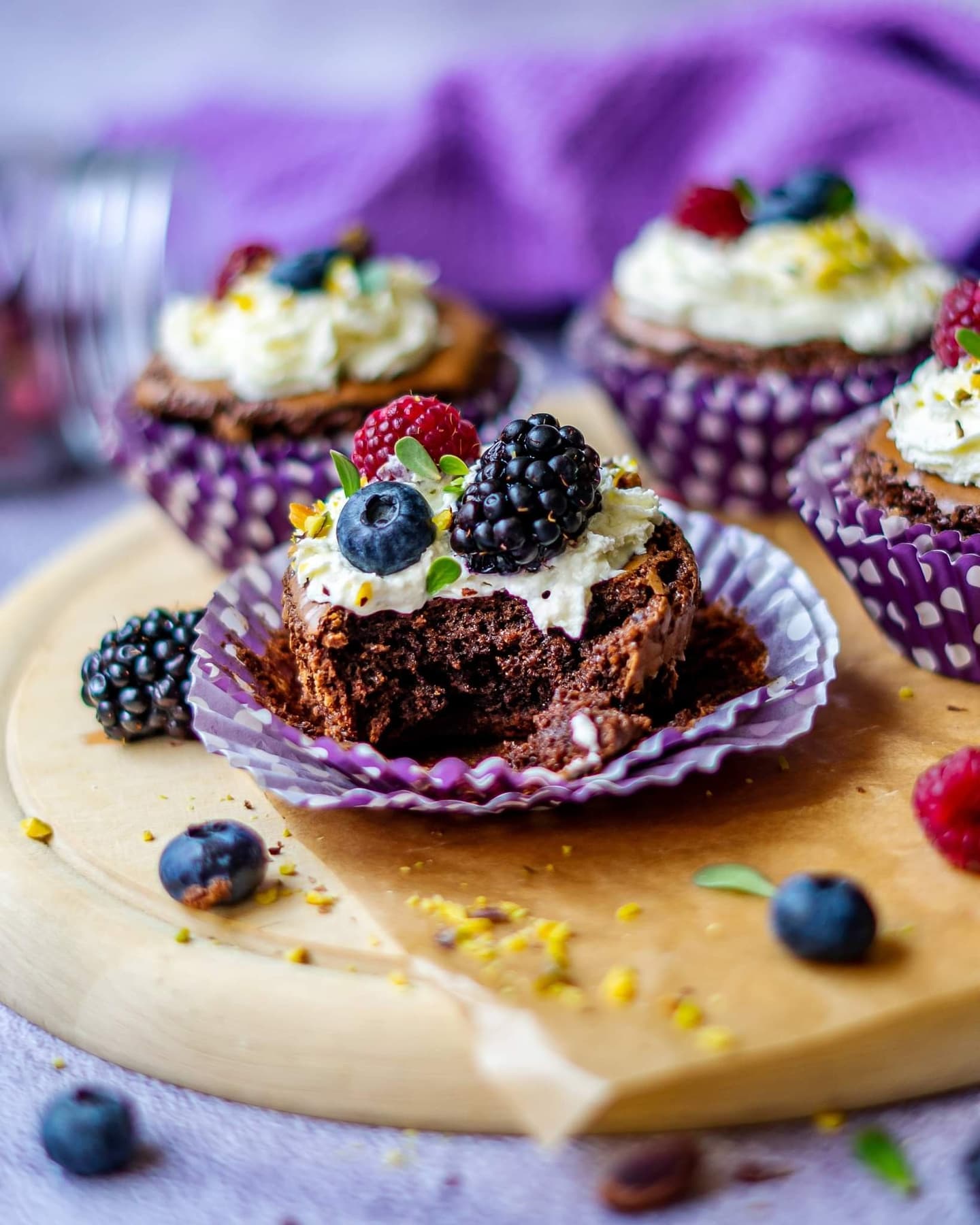 Brownies with berries